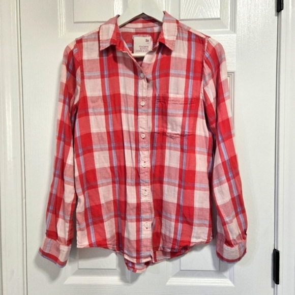 SO Tops - SO‎ Women's Long Sleeve Button Down Plaid Flannel Small
